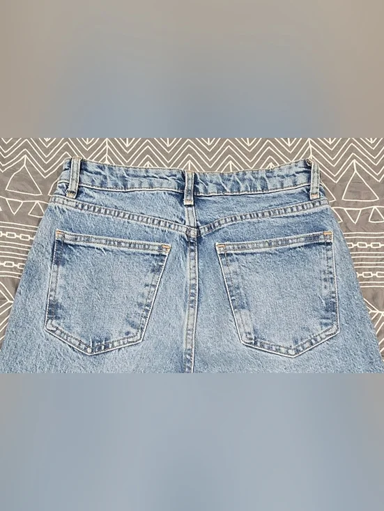 Zara Distressed Straight Leg Jeans Size 4 - Picture 8 of 8